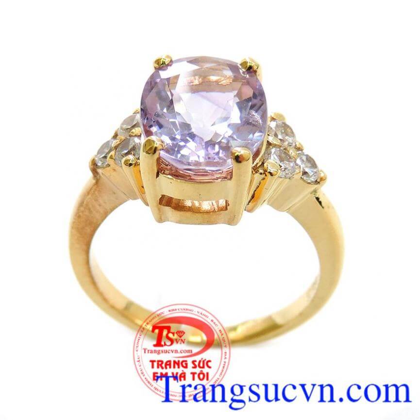 Nhẫn Nữ Amethyst Đẹp Sang Trọng, nhẫn nữ đá quý, nhẫn nữ vàng tinh tế