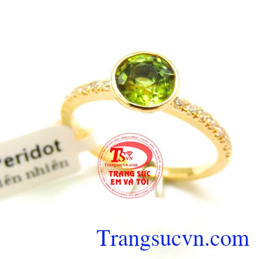 Nhẫn nữ Peridot hạnh phúc, Nhẫn Peridot, nhẫn nữ đính đá quý tài lộc