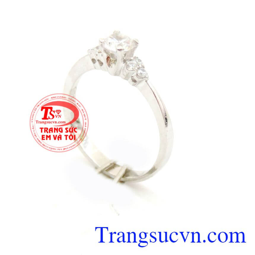 Nhẫn nữ vàng trắng đính hôn, Nhẫn Nữ Vàng Trắng, nhẫn nữ vàng thời trang