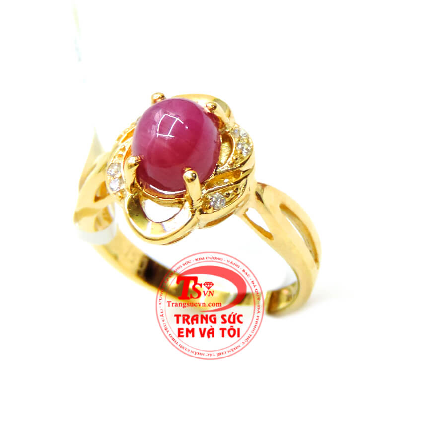 Nhẫn ruby tình yêu trọn vẹn, Nhẫn Nữ Ruby, nhẫn nữ vàng đính đá