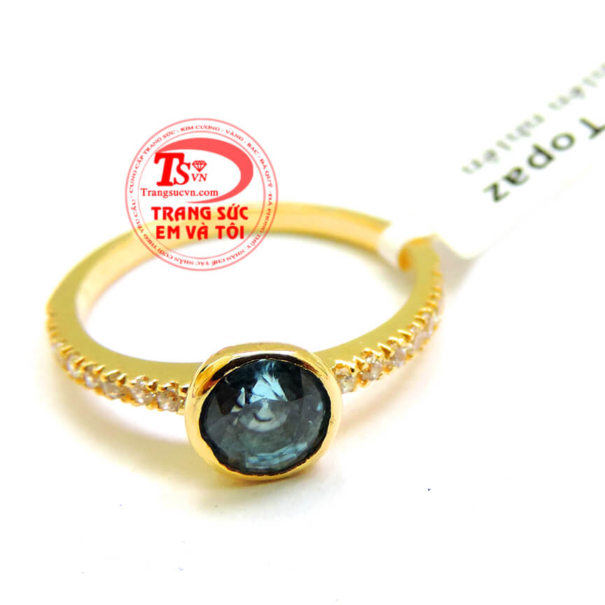 Nhẫn Topaz thiên nhiên, Nhẫn Nữ Topaz, nhẫn nữ đính đá thiên nhiên
