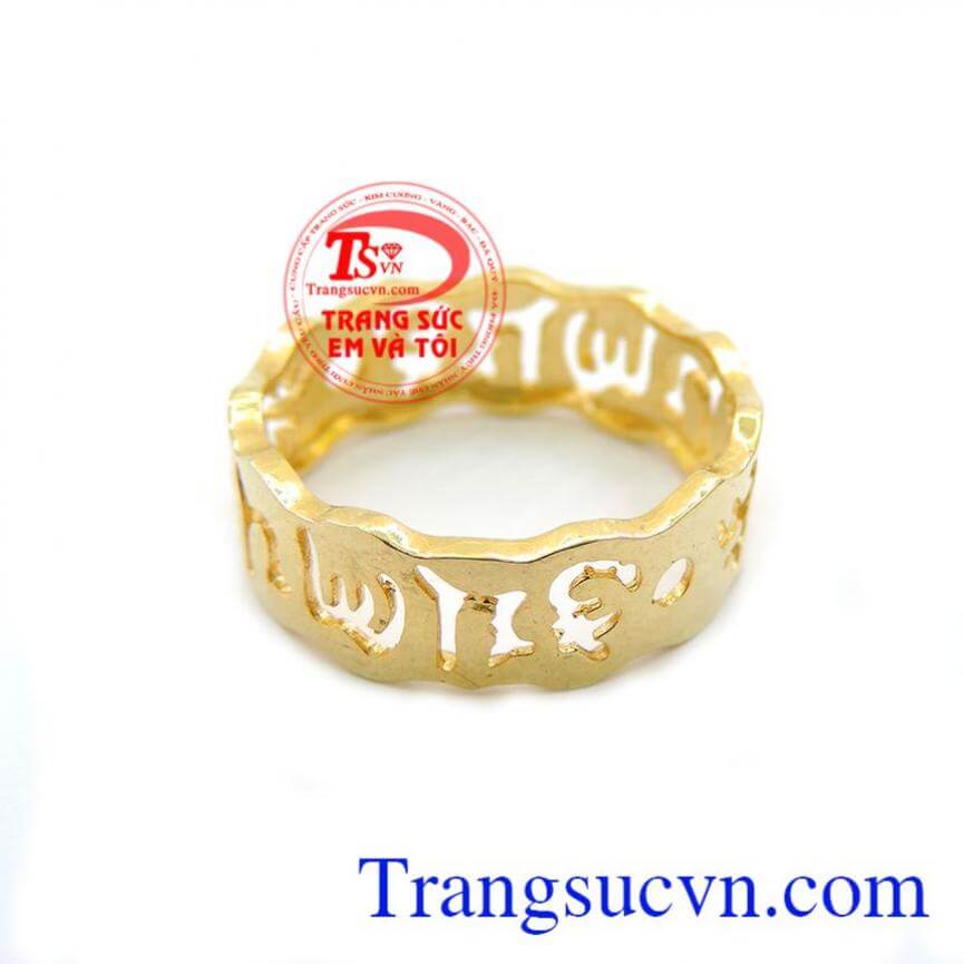 Nhẫn Vàng Khắc Chữ Phật, Nhẫn nữ vàng, nhẫn nữ thời trang quý phái Nhẫn Vàng Khắc Chữ Phật, Nhẫn nữ vàng, nhẫn nữ thời trang quý phái
