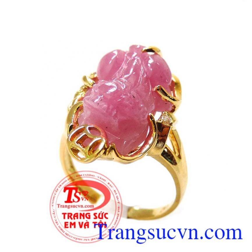Nhẫn tỳ hưu vàng 18k ruby, Nhẫn Nữ Tỳ Hưu, nhẫn nữ tài lộc Nhẫn tỳ hưu vàng 18k ruby, Nhẫn Nữ Tỳ Hưu, nhẫn nữ tài lộc