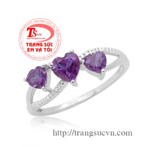 Nhẫn trái tim thạch anh tím	 nhan_trai_tim_thach_anh_tim , Nhẫn trái tim thạch anh tím