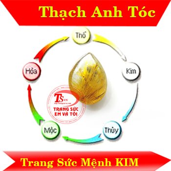 Thạch anh tóc vàng mệnh kim Thạch anh tóc vàng mệnh kim