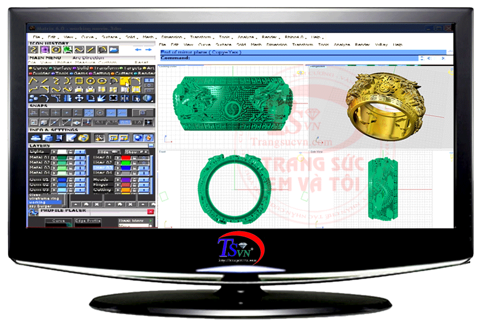 Thiết kế nhẫn cưới trên máy 3D